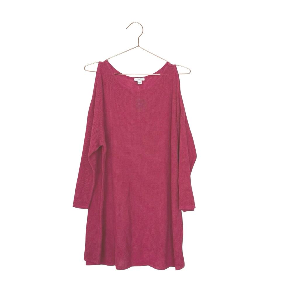 J. Jill Vibrant Pink 3/4 partial open Sleeve lightweight sweater XL